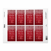 Elegant Bruiloft Wijn Label Night Dazzle Rood (Full Sheet)