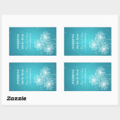 Elegant Bruiloft Wijn Label Zomer Sparkle Turquois (Vel)
