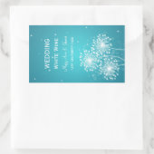 Elegant Bruiloft Wijn Label Zomer Sparkle Turquois (Tas)