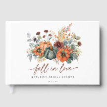 Elegant Bruiloftgastenboek voor Herfst Bruidsuitno