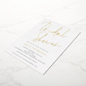 Elegant Bruiloftsscript Klasse Echt Folie Uitnodiging (Gedraaid)