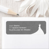 Elegant Bruiloftsuitnodiging grijs linnen label (Insitu)