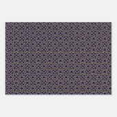 Elegant bruin blauw zwart geometrisch islamitisch inpakpapier vel (Voorkant 3)