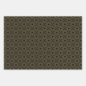 Elegant bruin blauw zwart geometrisch islamitisch inpakpapier vel (Voorkant 2)