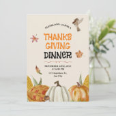 Elegant Bruin  Bloemen Thanksgiving Kaart (Staand voorkant)