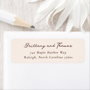 Elegant Bruin Calligrafie Etiket