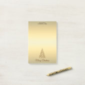 Elegant bruin en beige gepersonaliseerde kerst post-it® notes (Op bureau)