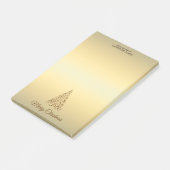 Elegant bruin en beige gepersonaliseerde kerst post-it® notes (Schuin)