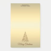 Elegant bruin en beige gepersonaliseerde kerst post-it® notes (Voorkant)