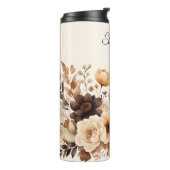 Elegant Bruin en Blush Gepersonaliseerd Thermosbeker (Gedraaid links)