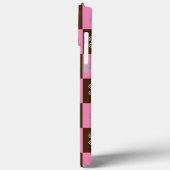 Elegant bruin en roze plaid Case-Mate iPhone case (Achterkant / Links)