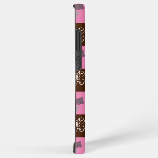 Elegant bruin en roze plaid samsung galaxy hoesje (Rechterkant)