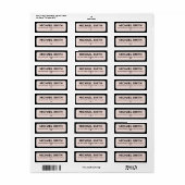 Elegant bruin en zwart Return Address Label (Full Sheet)
