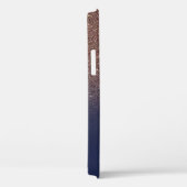 Elegant bruin glitter-schijven, marineblauw Case-Mate iPhone case (Achterkant / Rechts)