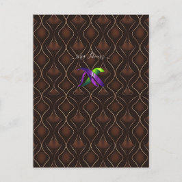 Elegant bruin goud Art Deco geometrisch patroon Briefkaart