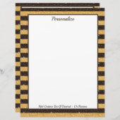 Elegant Bruin Goud Glitter Sparkle Gepersonaliseer (Voorkant / Achterkant)