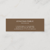 Elegant bruin Modern minimalistisch design Mini Visitekaartje (Voorkant)