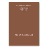 Elegant Bruin Monogram Bruiloft Plaats Kaart (Voorkant)