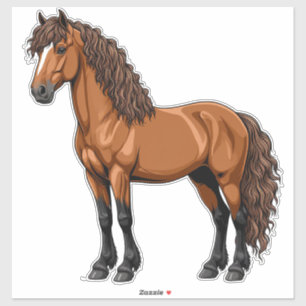 Elegant bruin paard sticker