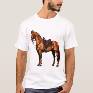 Elegant bruin paard t-shirt