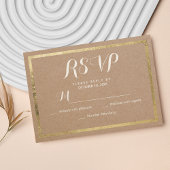 Elegant bruin papier faux goud moderne RSVP-kaart RSVP Kaartje