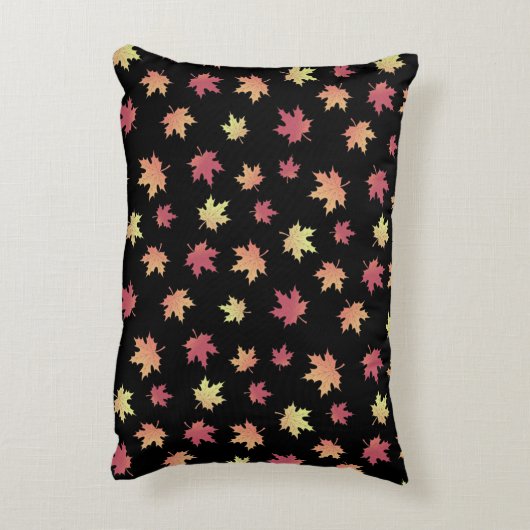 Elegant bruin rood herfst bladeren patroon | accent kussen (Achterkant (Verticaal))