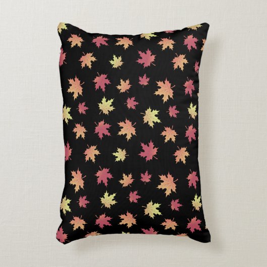 Elegant bruin rood herfst bladeren patroon | accent kussen (Voorkant(Verticaal))