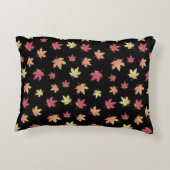 Elegant bruin rood herfst bladeren patroon | accent kussen (Achterkant)