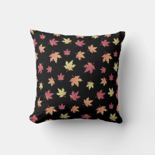 Elegant bruin rood herfst bladeren patroon kussen