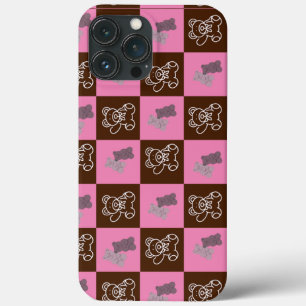 Elegant Bruin & Roze Schotlandse Ruit iPhone 13 Pro Max Hoesje