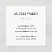 Elegant  bruin vierkant visitekaartje (Achterkant)