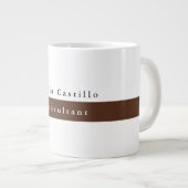 Elegant Bruin Wit Minimalist Extra Grote Beker (Voorkant rechts)