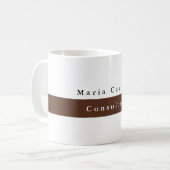 Elegant Bruin Wit Minimalist Koffiemok (Voorkant links)