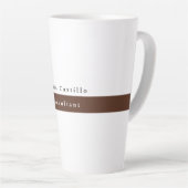 Elegant Bruin Wit Minimalist Latte Mok (Rechterhoek)