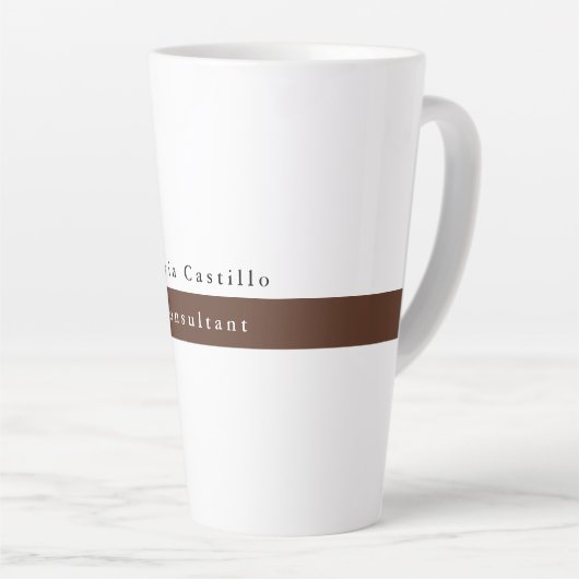 Elegant Bruin Wit Minimalist Latte Mok (Rechterhoek)