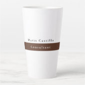 Elegant Bruin Wit Minimalist Latte Mok (Voorkant)