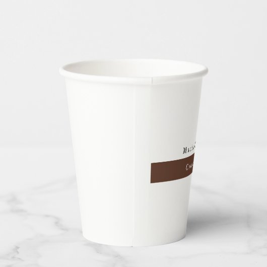 Elegant Bruin Wit Minimalist Papieren Bekers (Rechts)