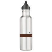 Elegant Bruin Wit Minimalist Waterfles (Links)