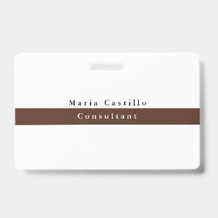 Elegant Bruin Wit Minimalistisch Badge