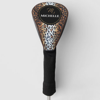 Elegant Bruin Zwart Wit Luipaard Print Custom Golfheadcover
