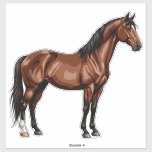 Elegant bruine paard sticker