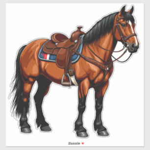 Elegant bruine paard sticker