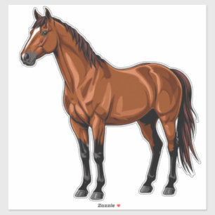 Elegant bruine paard sticker