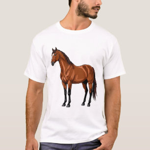 Elegant bruine paard t-shirt