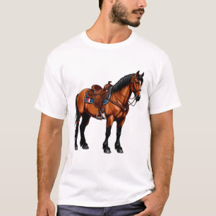 Elegant bruine paard t-shirt