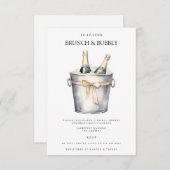 Elégant Brunch & Bubbly Invitation de douche nupti (Devant / Derrière)
