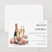 Elégant Brunch & Bubbly Invitation de douche nupti (Devant / Derrière)