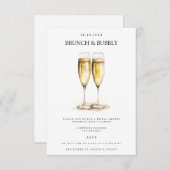 Elégant Brunch & Bubbly Invitation de douche nupti (Devant / Derrière)
