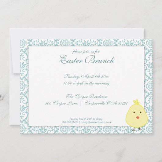 Elégant Brunch de Pâques Invitation (Devant)