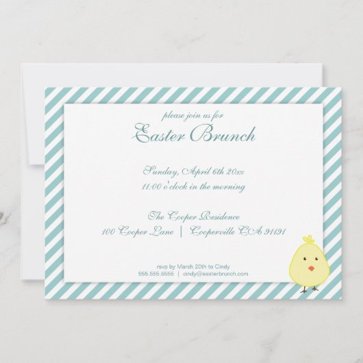 Elégant Brunch de Pâques Invitation (Devant)